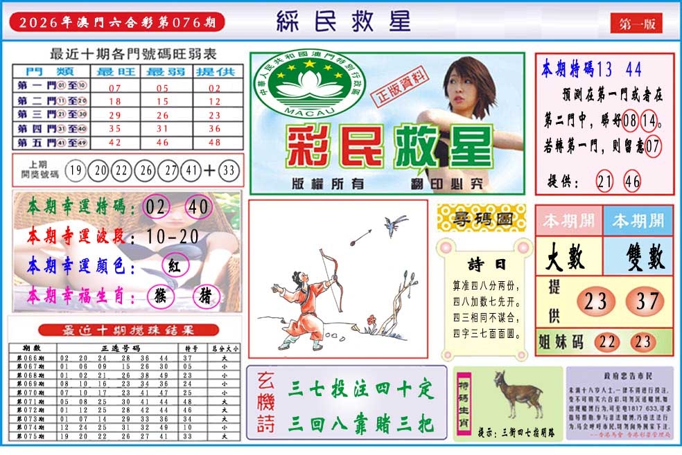 076期彩民救星A[图]